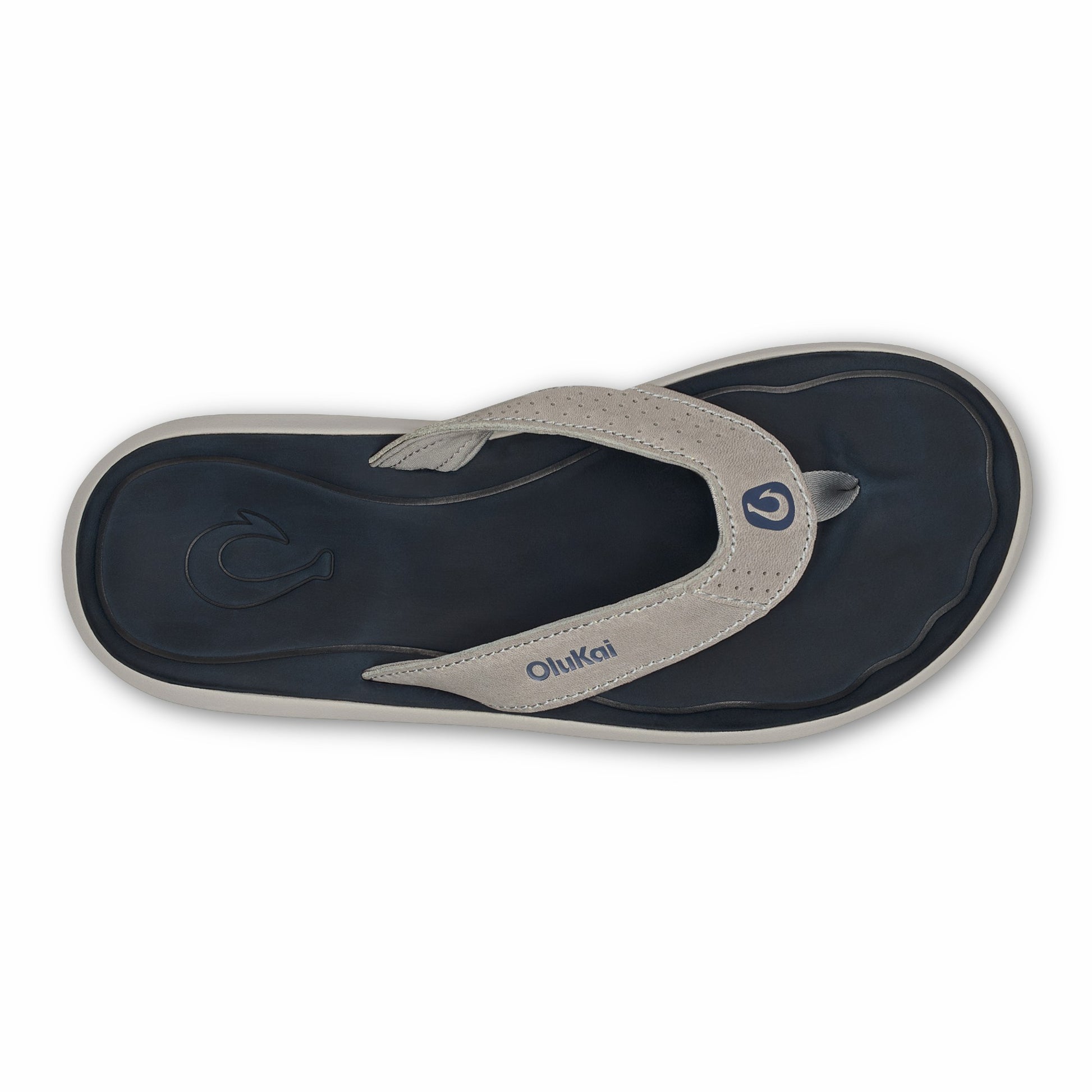 Olukai Pili Waterproof Leather Sandals - Ash / Mood Indigo