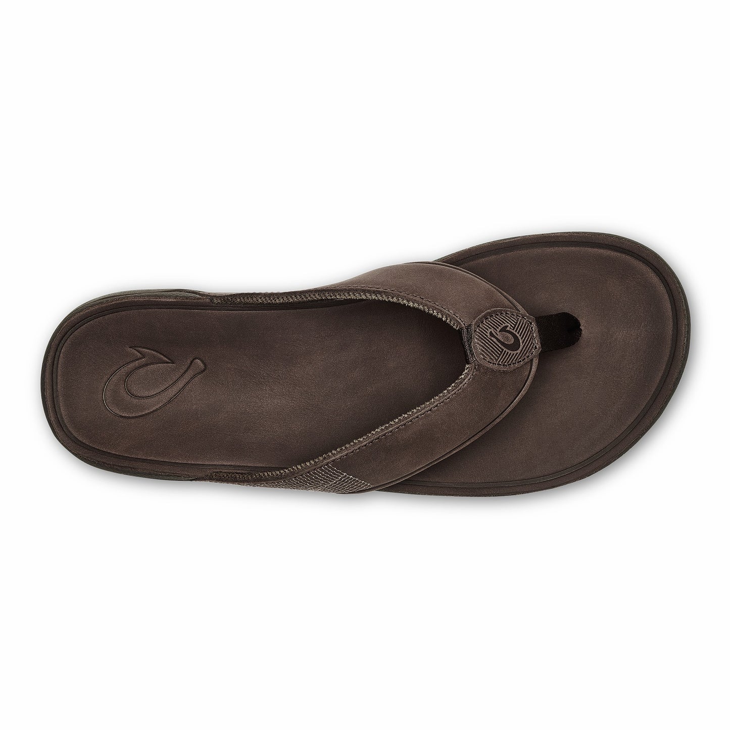 Olukai Tuahine Waterproof Leather Beach Sandals - Dark Wood