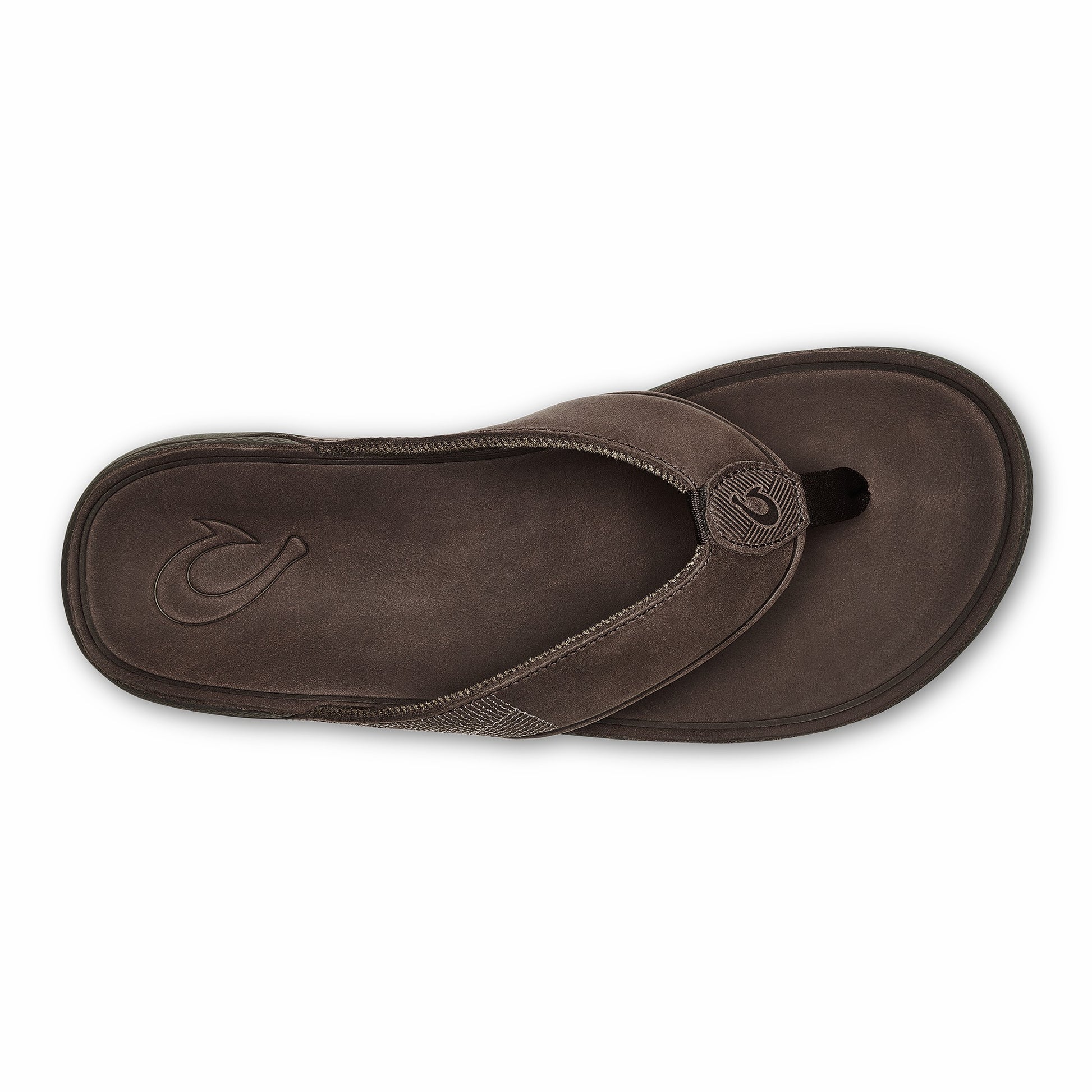 Olukai Tuahine Waterproof Leather Beach Sandals - Dark Wood