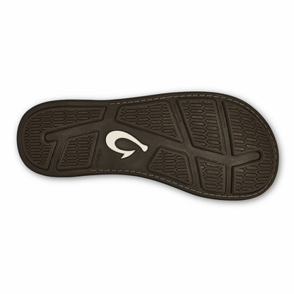Olukai Tuahine Waterproof Leather Beach Sandals - Dark Wood