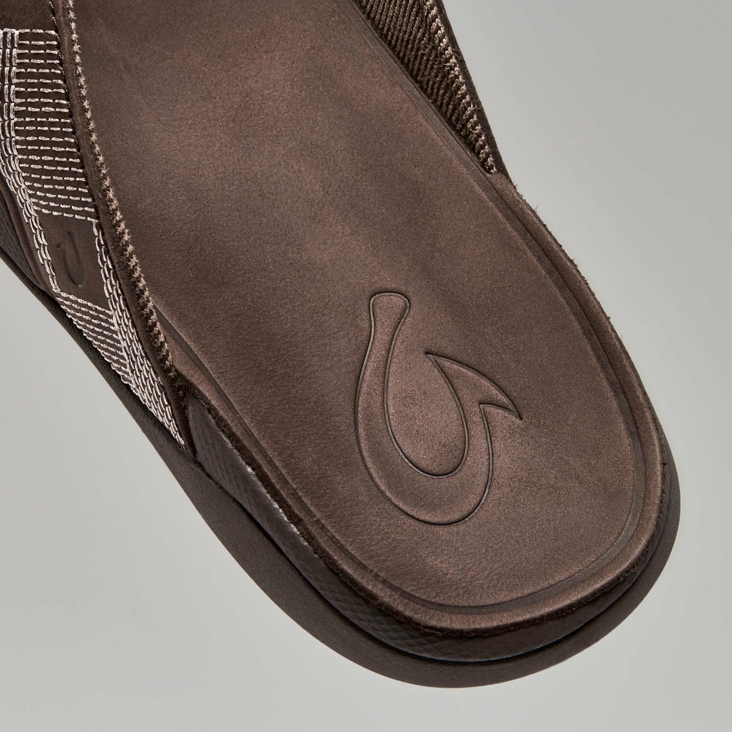 Olukai Tuahine Waterproof Leather Beach Sandals - Dark Wood