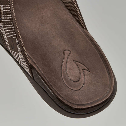Olukai Tuahine Waterproof Leather Beach Sandals - Dark Wood