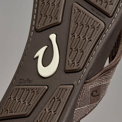 Olukai Tuahine Waterproof Leather Beach Sandals - Dark Wood
