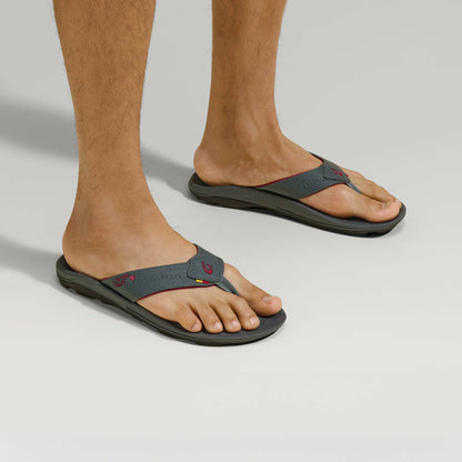 Olukai Kīpī Comfortable Beach Sandals - Dark Shadow