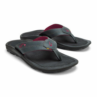 Olukai Kīpī Comfortable Beach Sandals - Dark Shadow