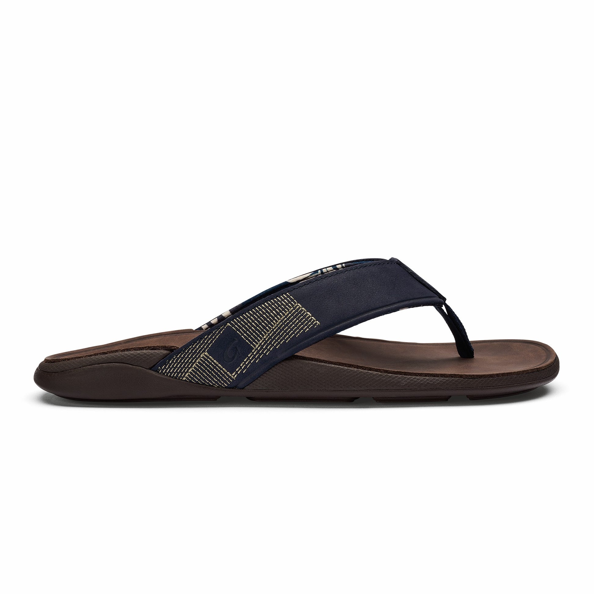 Olukai Tuahine Waterproof Leather Beach Sandals - Trench Blue