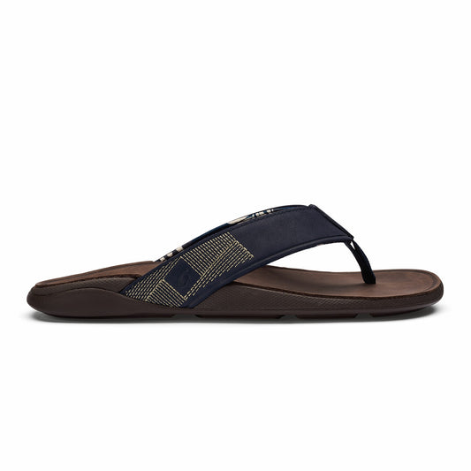 Olukai Tuahine Waterproof Leather Beach Sandals - Trench Blue