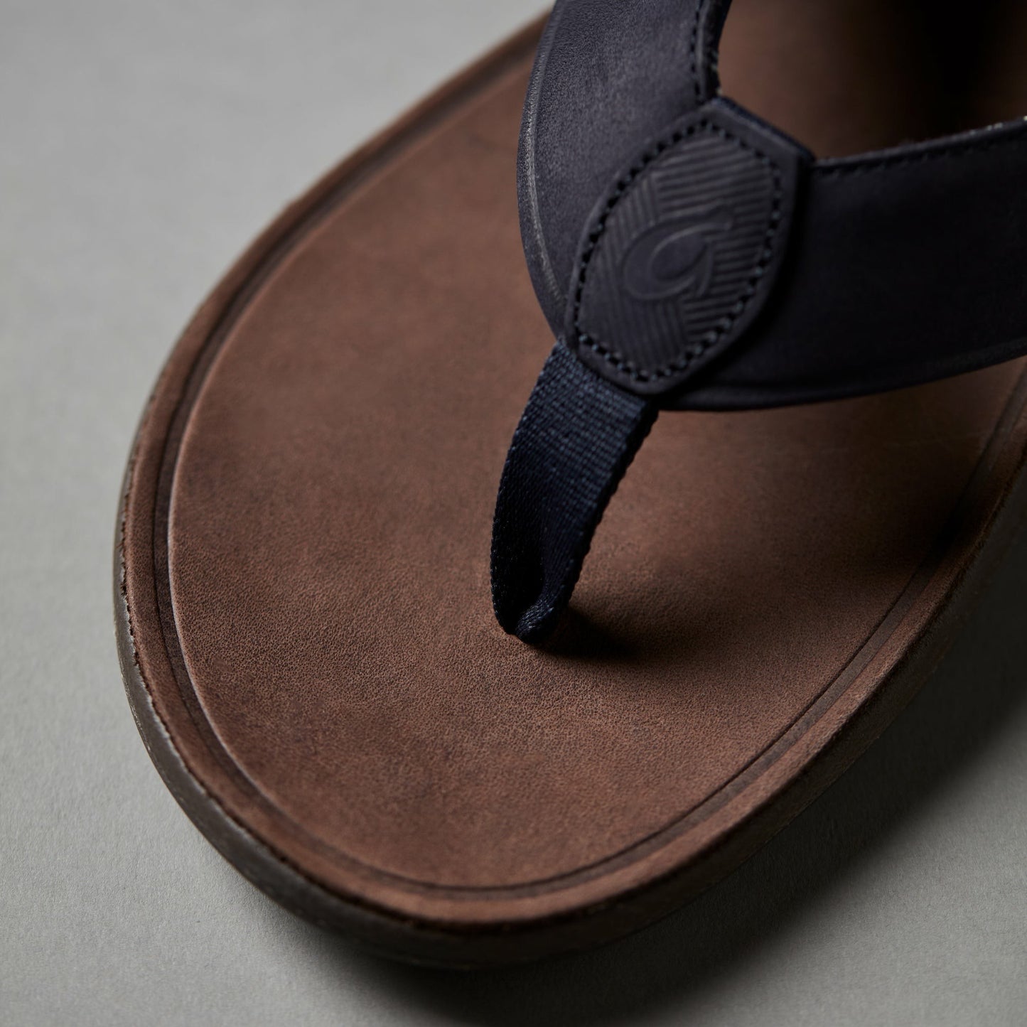Olukai Tuahine Waterproof Leather Beach Sandals - Trench Blue