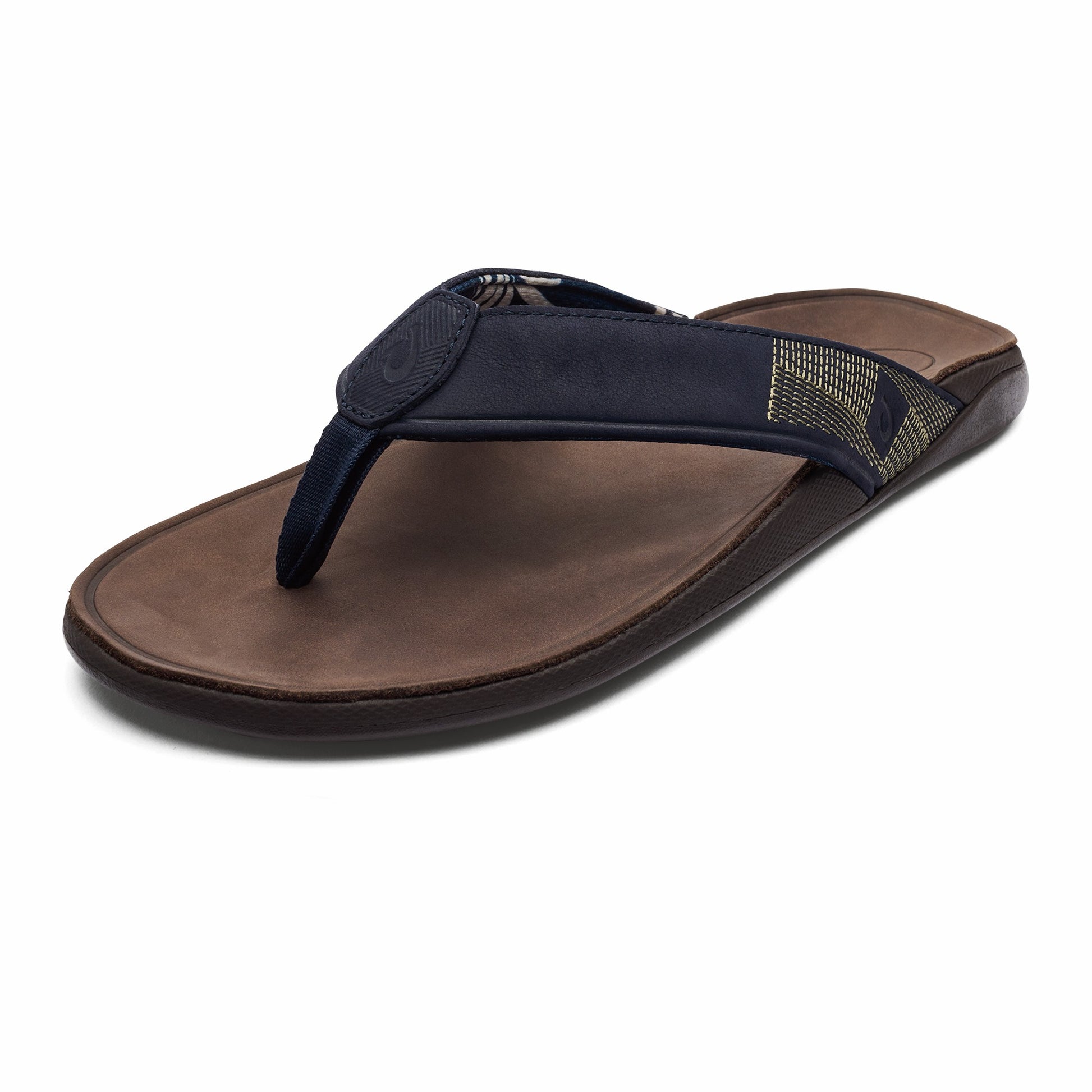Olukai Tuahine Waterproof Leather Beach Sandals - Trench Blue