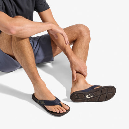 Olukai Tuahine Waterproof Leather Beach Sandals - Trench Blue