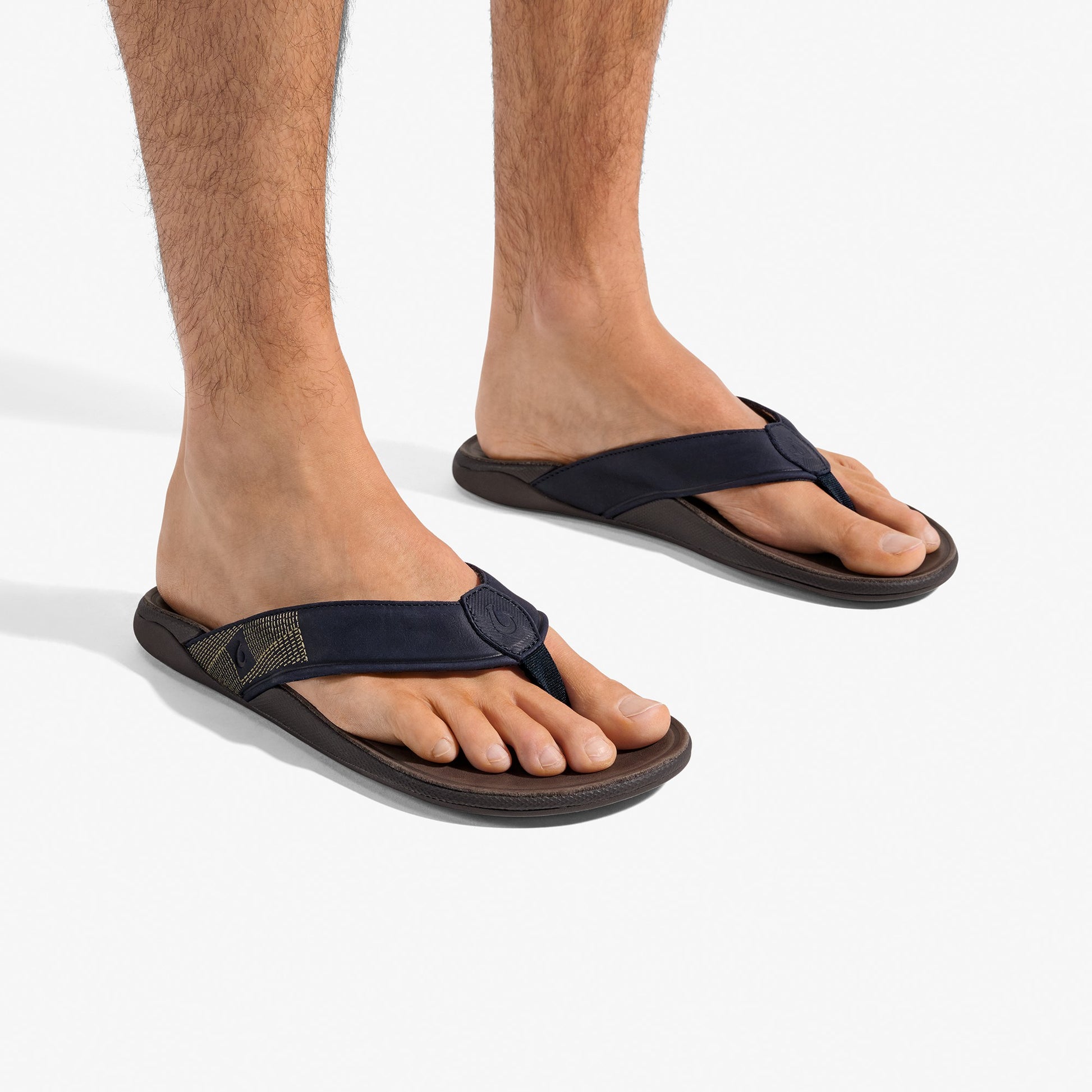 Olukai Tuahine Waterproof Leather Beach Sandals - Trench Blue