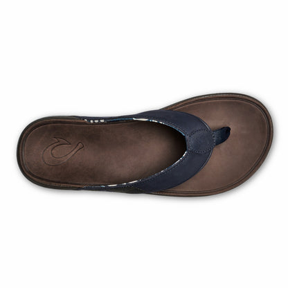 Olukai Tuahine Waterproof Leather Beach Sandals - Trench Blue