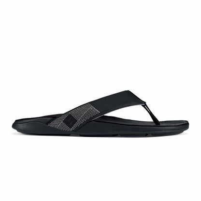 Olukai Tuahine Waterproof Leather Beach Sandals - Black