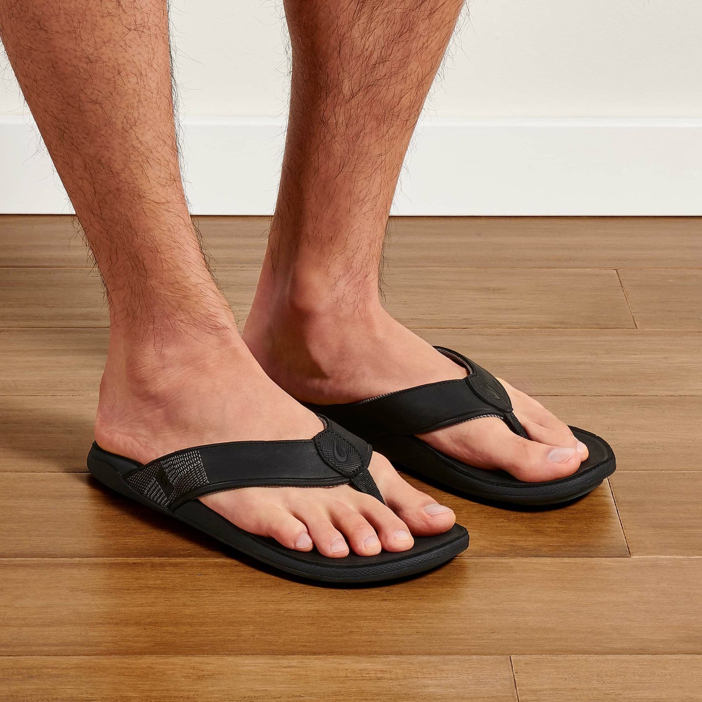 Olukai Tuahine Waterproof Leather Beach Sandals - Black