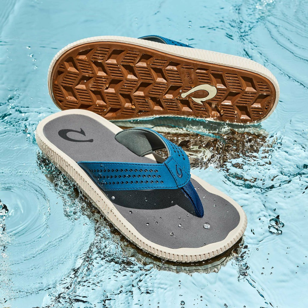 Olukai Ulele Beach Sandals - Slate Blue / Charcoal