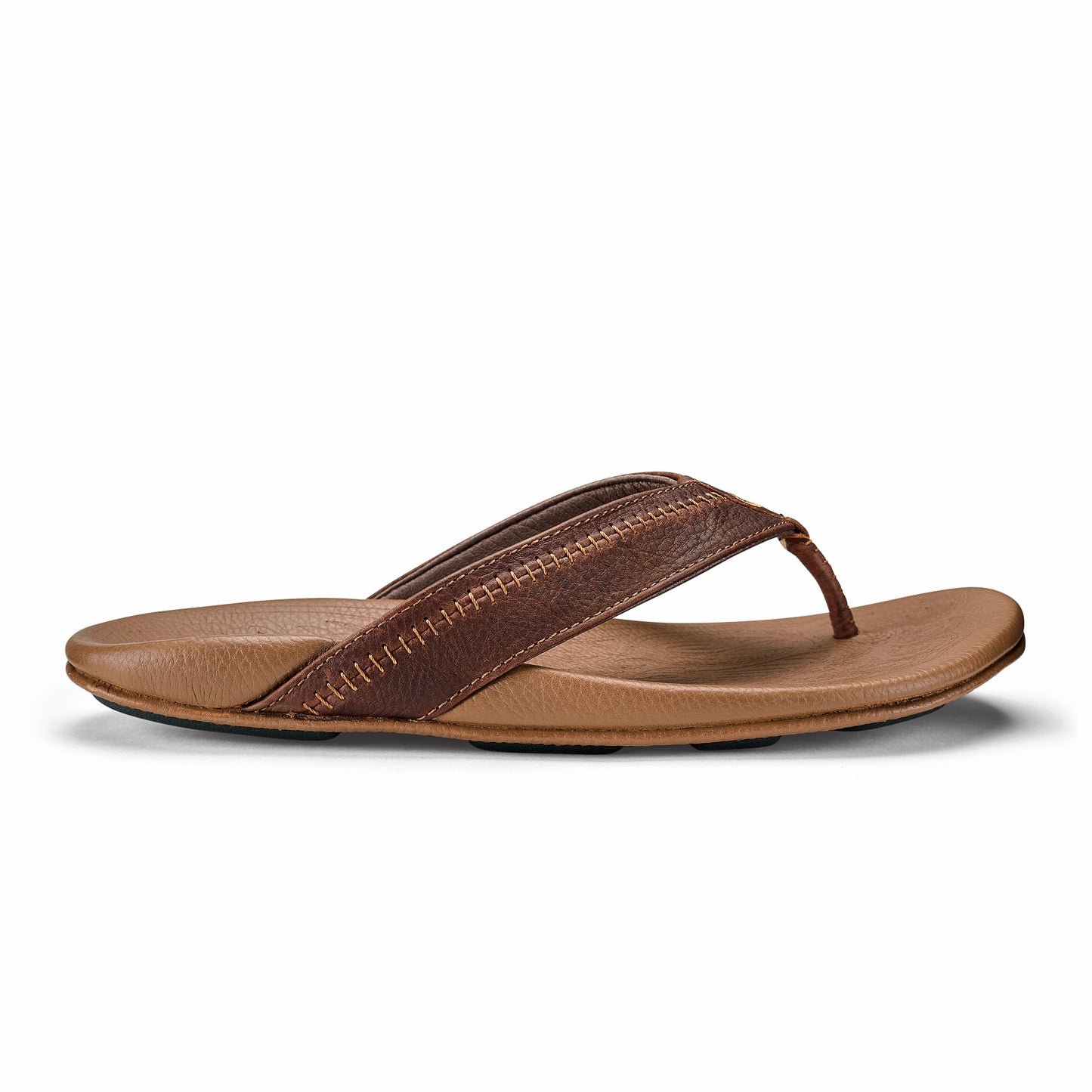 Olukai Hiapo -Dark Java / Toffee Leather Beach Sandals