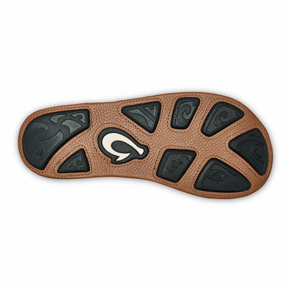 Olukai Hiapo -Dark Java / Toffee Leather Beach Sandals