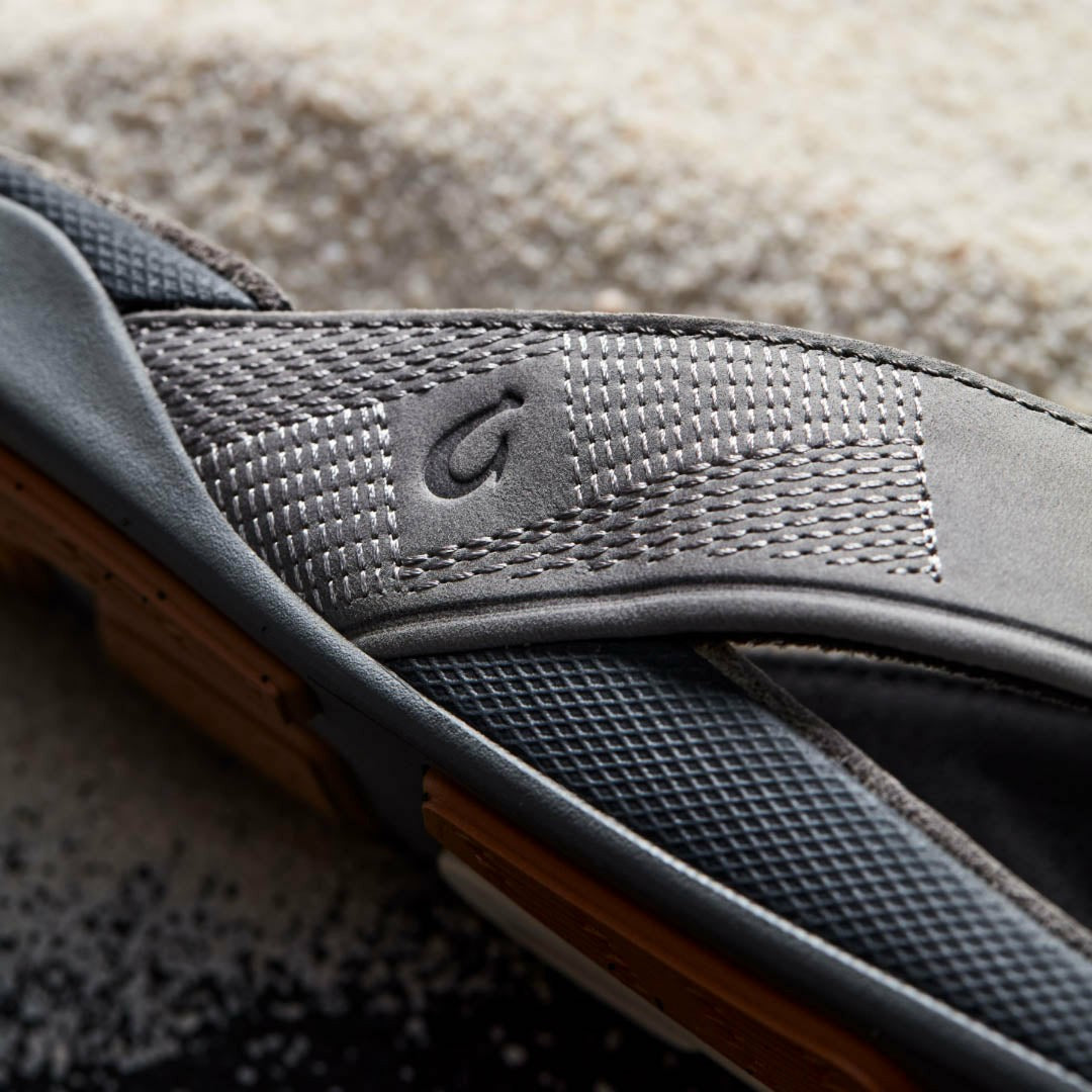 Olukai Tuahine Waterproof Leather Beach Sandals - Rock