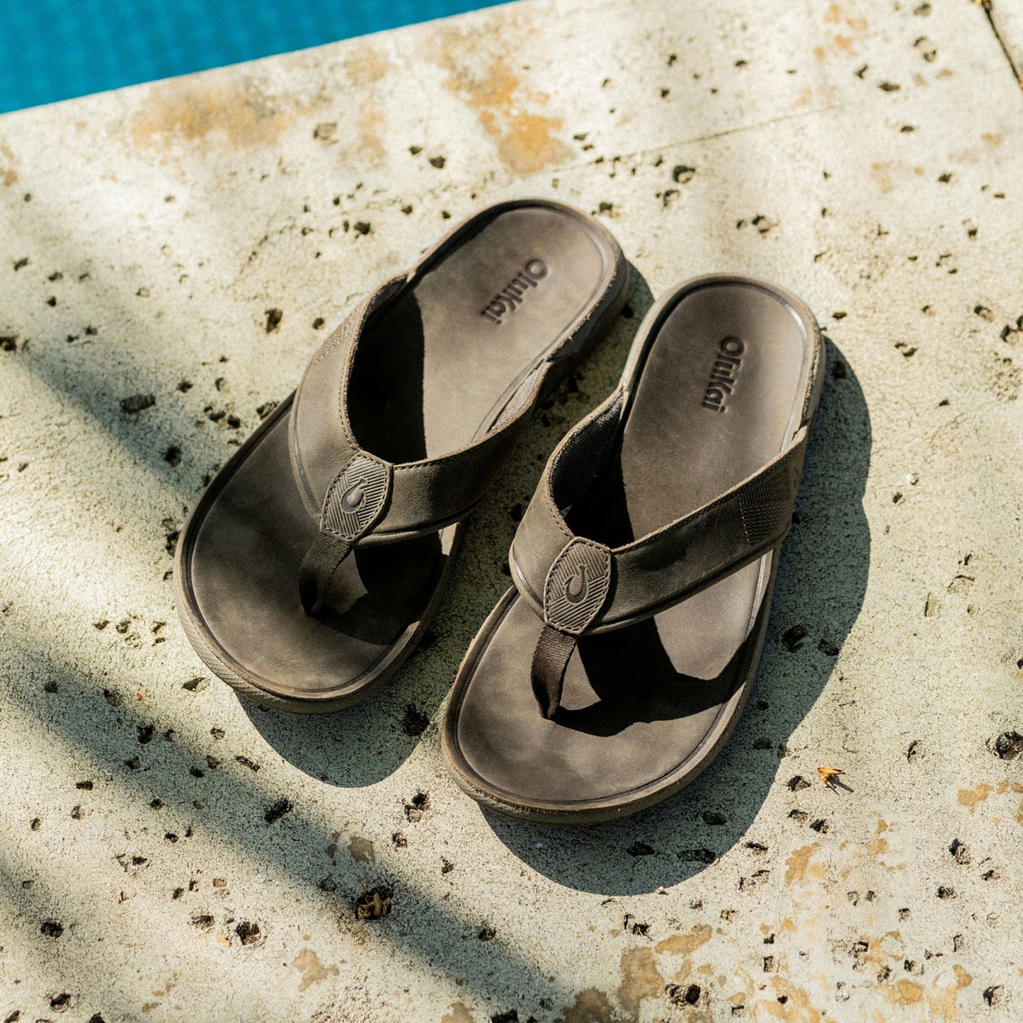 Olukai Tuahine Waterproof Leather Beach Sandals - Canteen