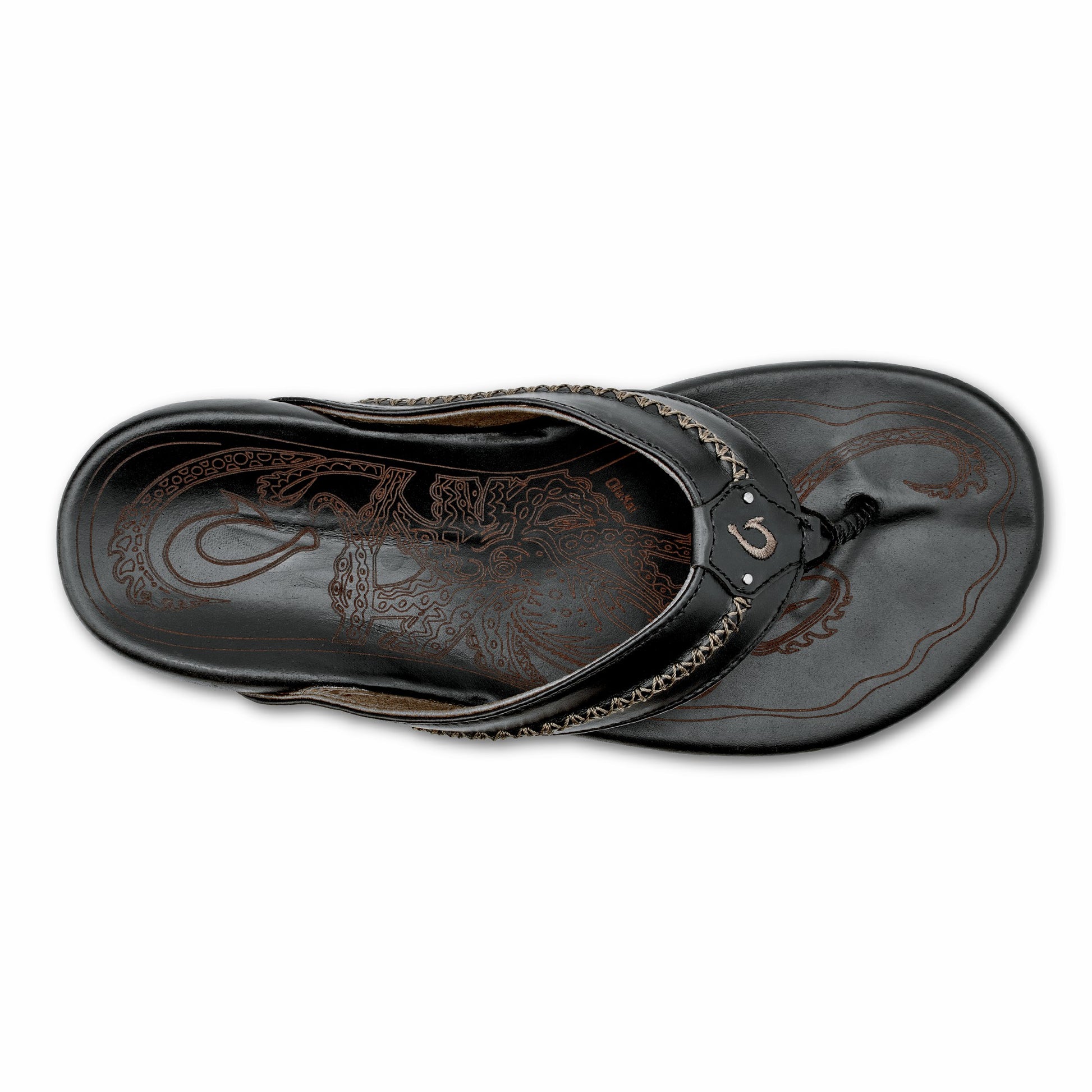 Olukai OluKai Mea Ola - Black | Leather Beach Sandals