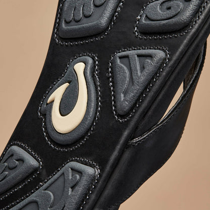 Olukai Mekila Full-Grain Leather Beach Sandals - Black