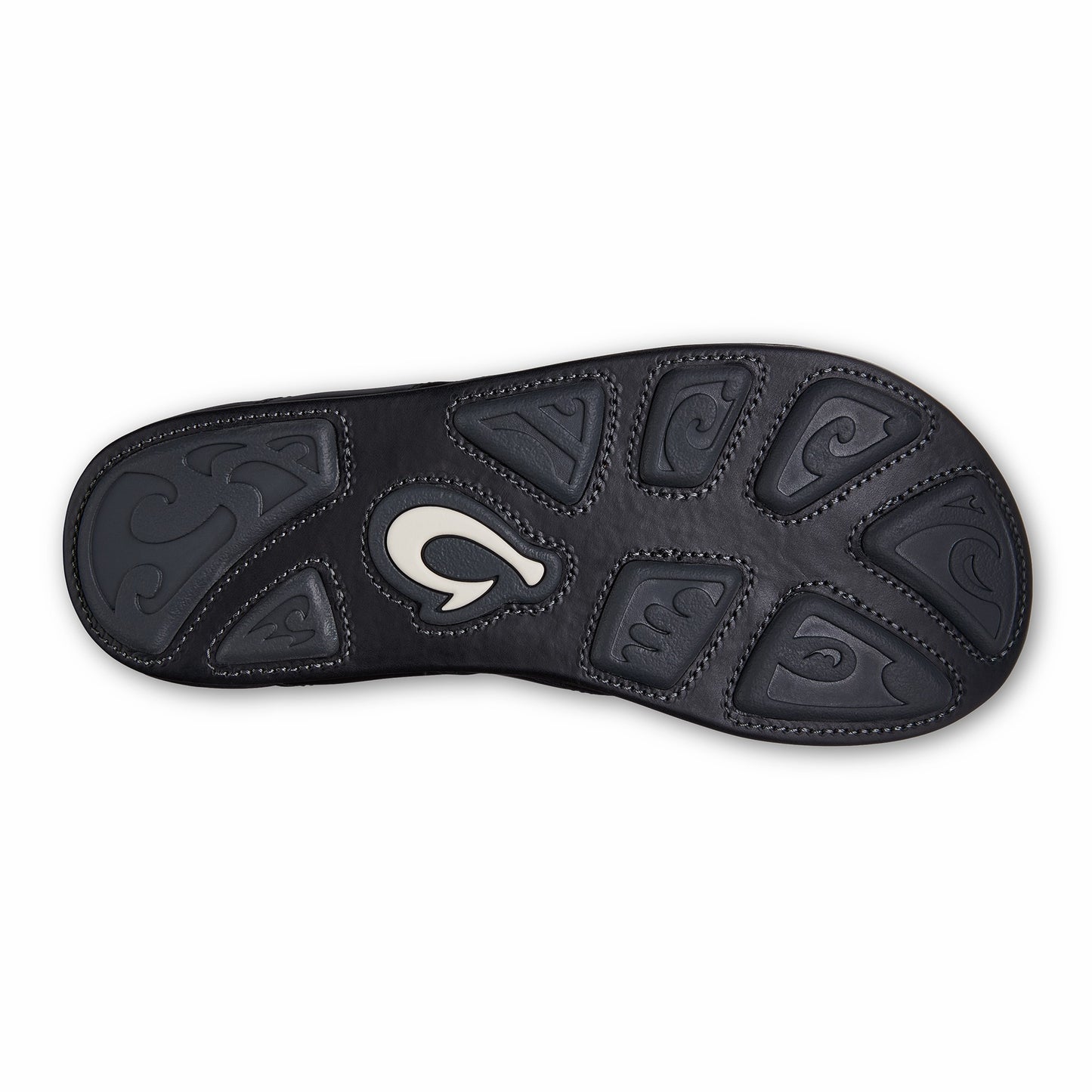 Olukai Mekila Full-Grain Leather Beach Sandals - Black