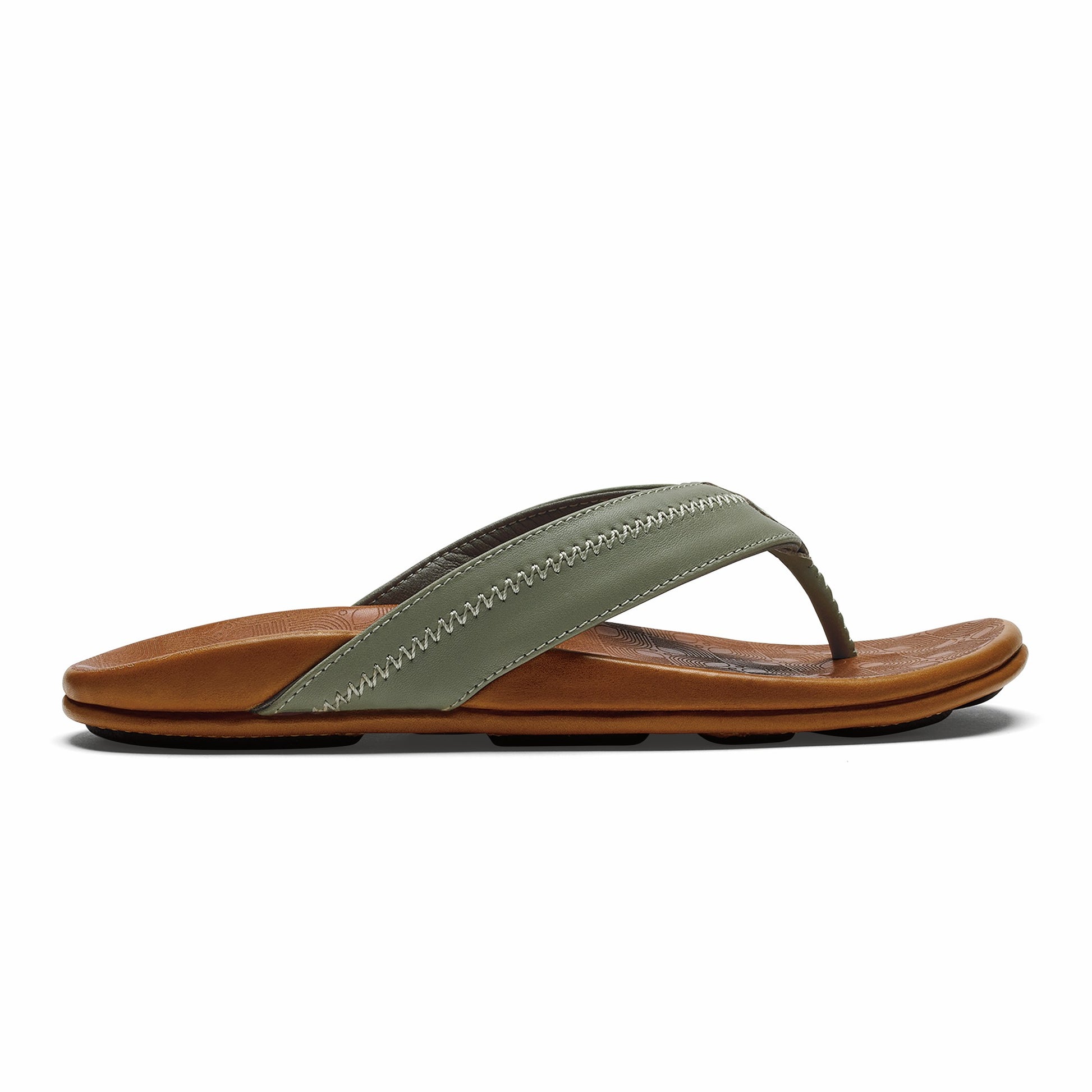 Olukai Hiapo - Odyssey Grey / Sahara Leather Beach Sandals