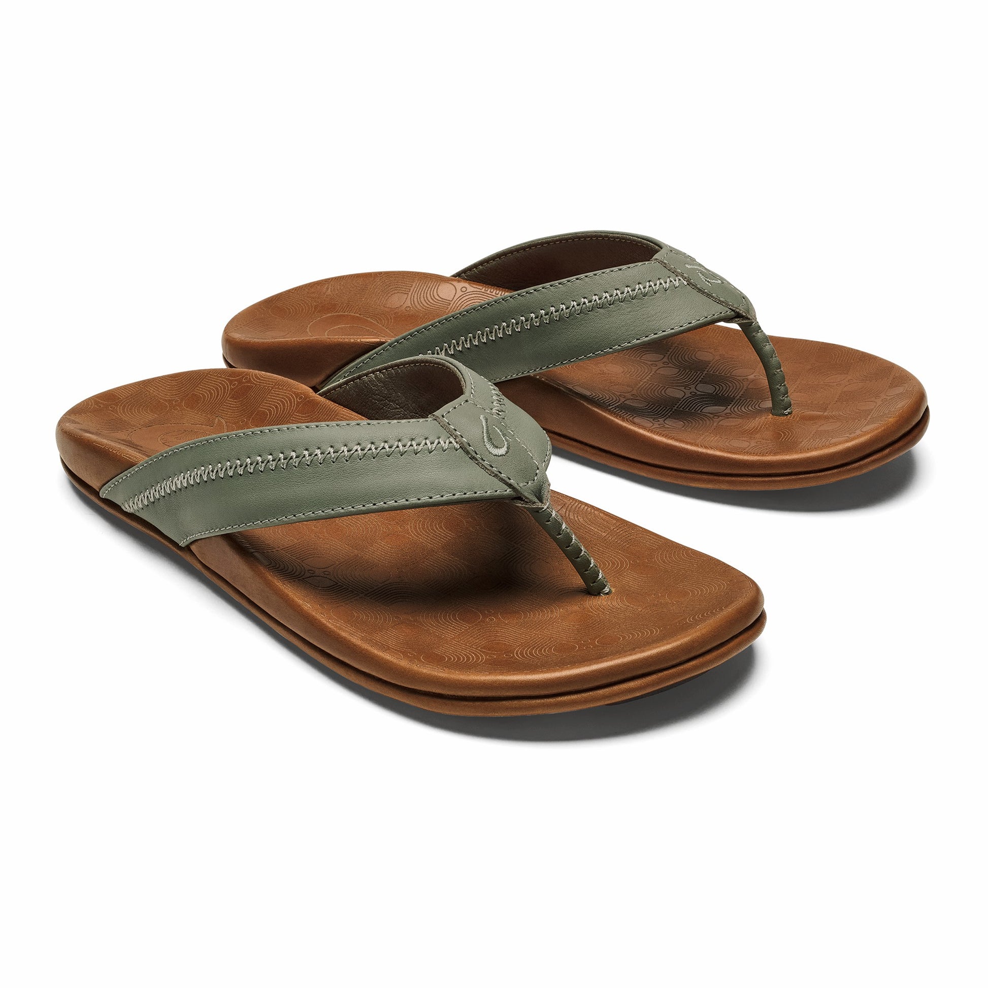 Olukai Hiapo - Odyssey Grey / Sahara Leather Beach Sandals