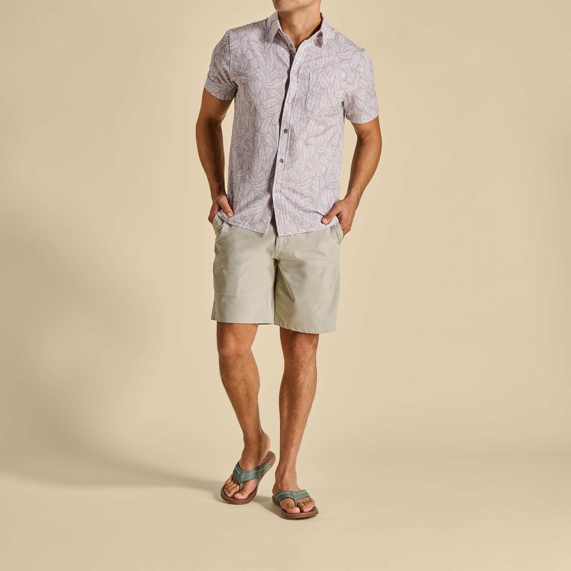 Olukai Hiapo - Odyssey Grey / Sahara Leather Beach Sandals