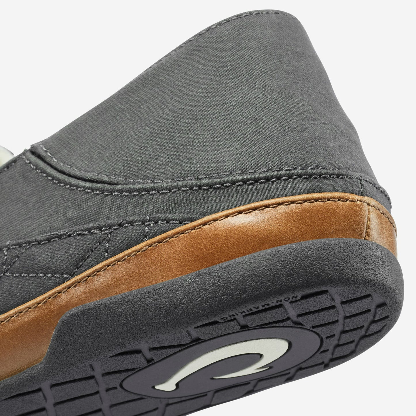 Olukai Hanohano Waxed Canvas Slippers - Dark Shadow