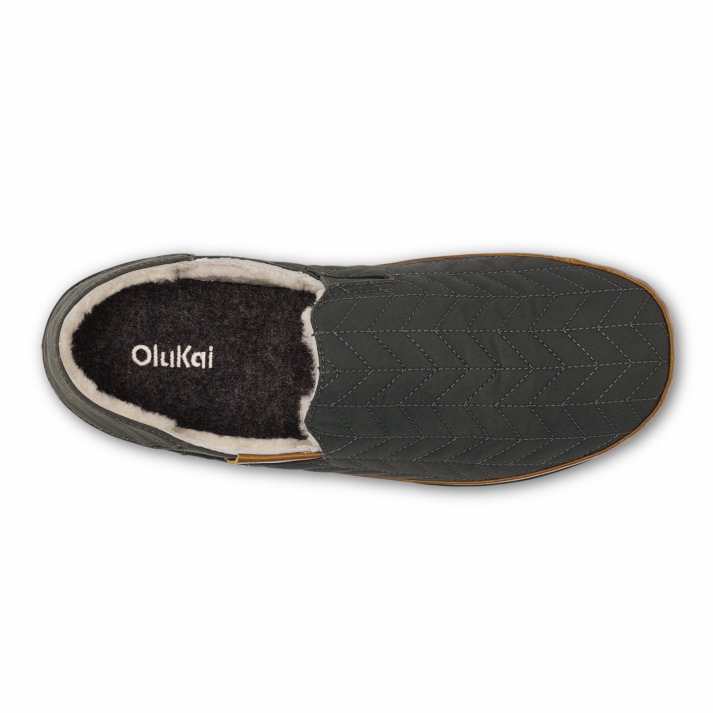 Olukai Hanohano Waxed Canvas Slippers - Dark Shadow