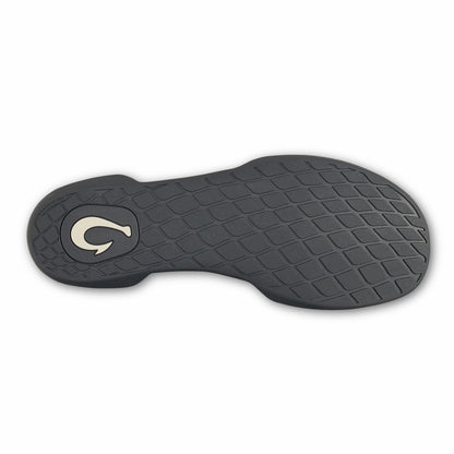 Olukai Hanohano Waxed Canvas Slippers - Dark Shadow