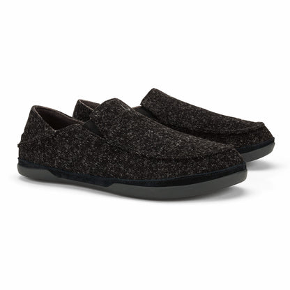 Olukai Moloā Hulu Wool Slippers - Black