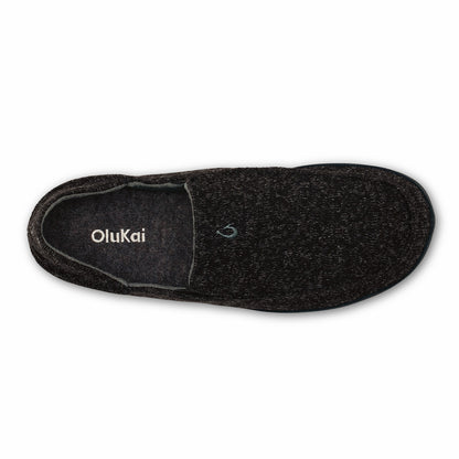Olukai Moloā Hulu Wool Slippers - Black