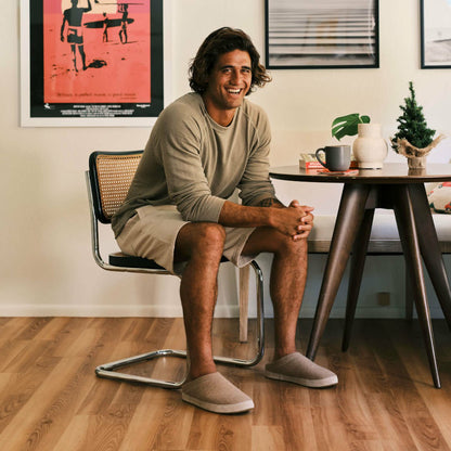 Olukai Hāmani Hulu Wool Mule Slippers - Oatmeal