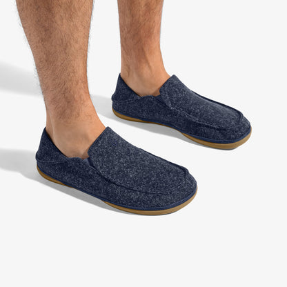 Olukai Moloā Hulu Wool Slippers - Trench Blue