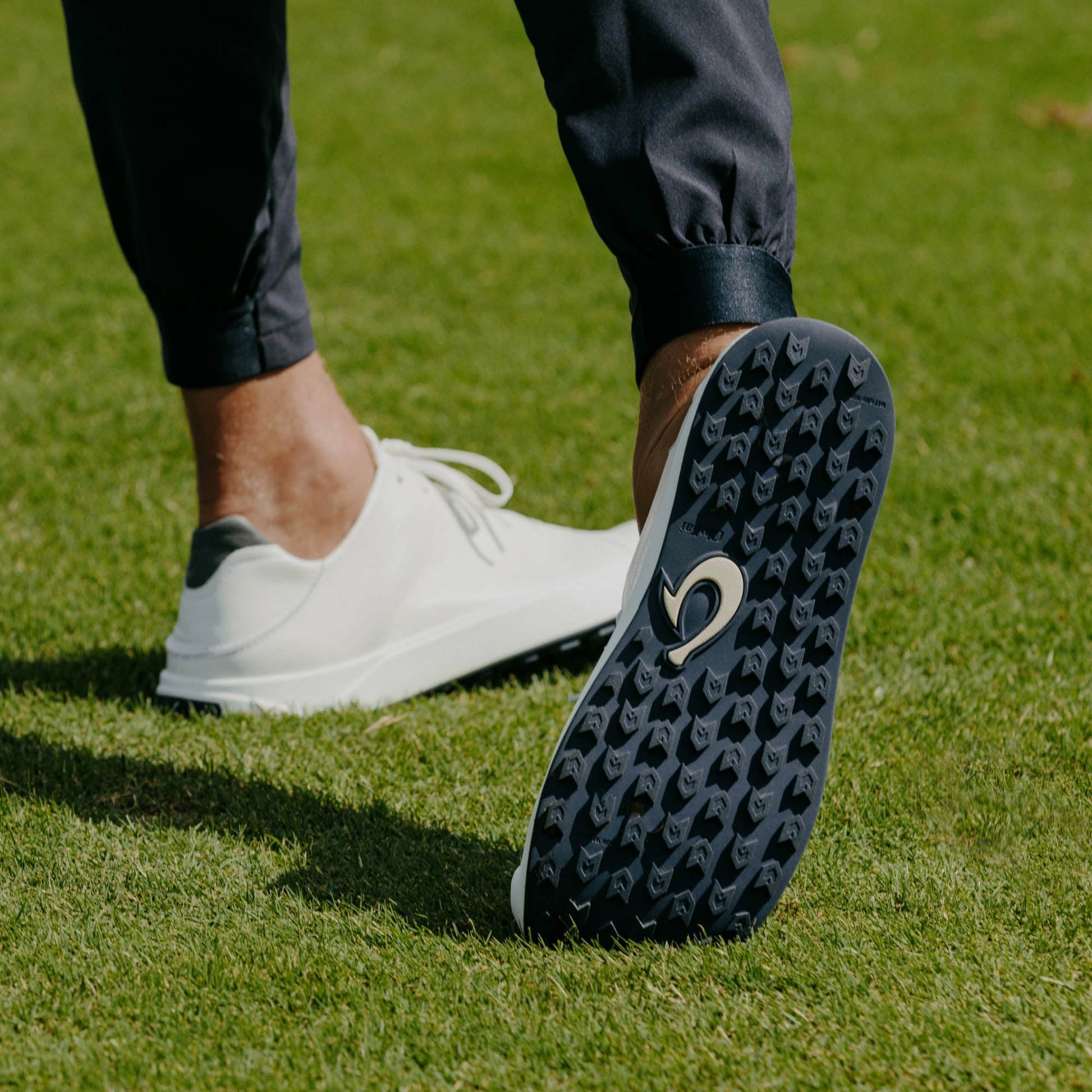 Olukai Wai‘alae Waterproof Leather Golf Shoes - White