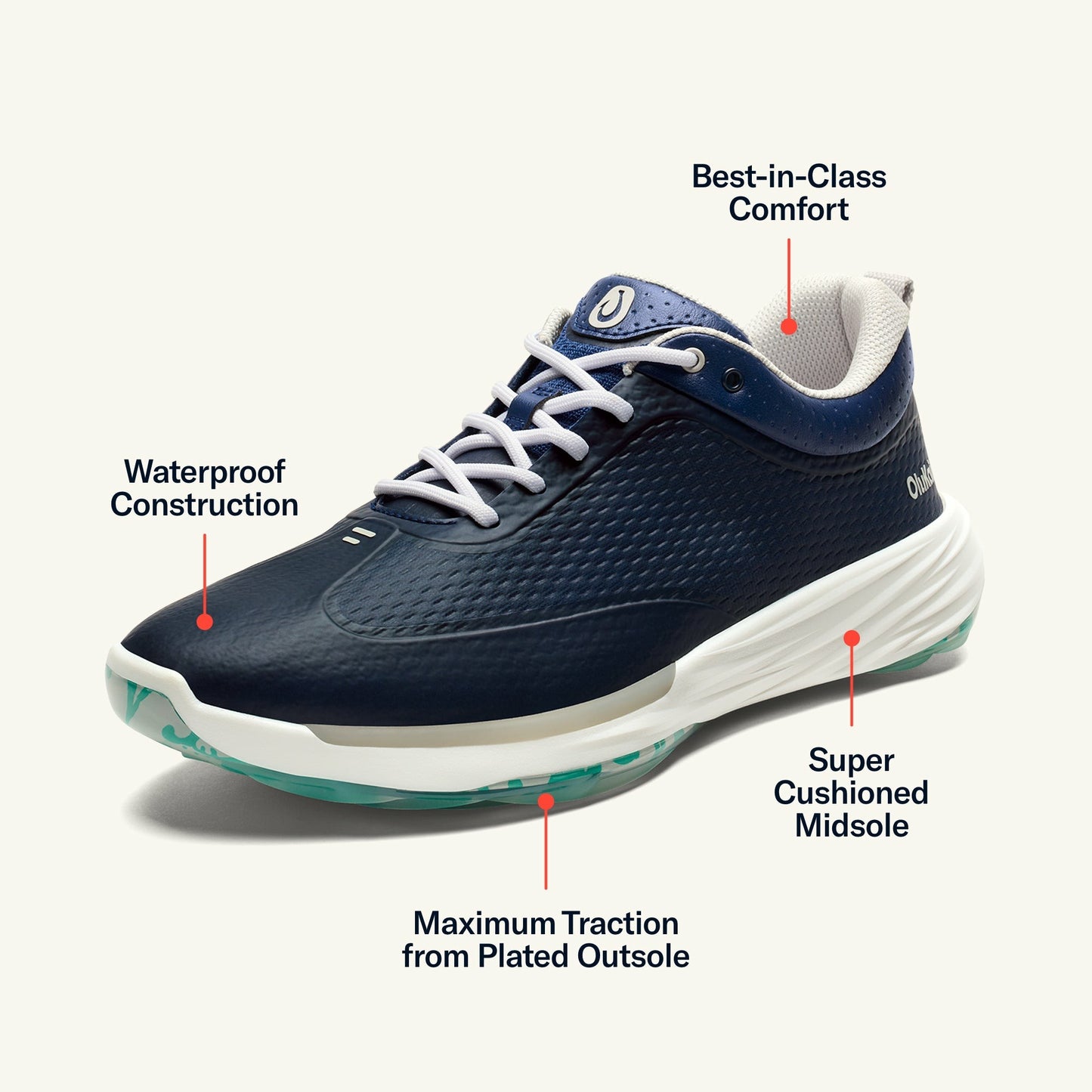 Olukai Mākena Waterproof Golf Shoes - Mood Indigo