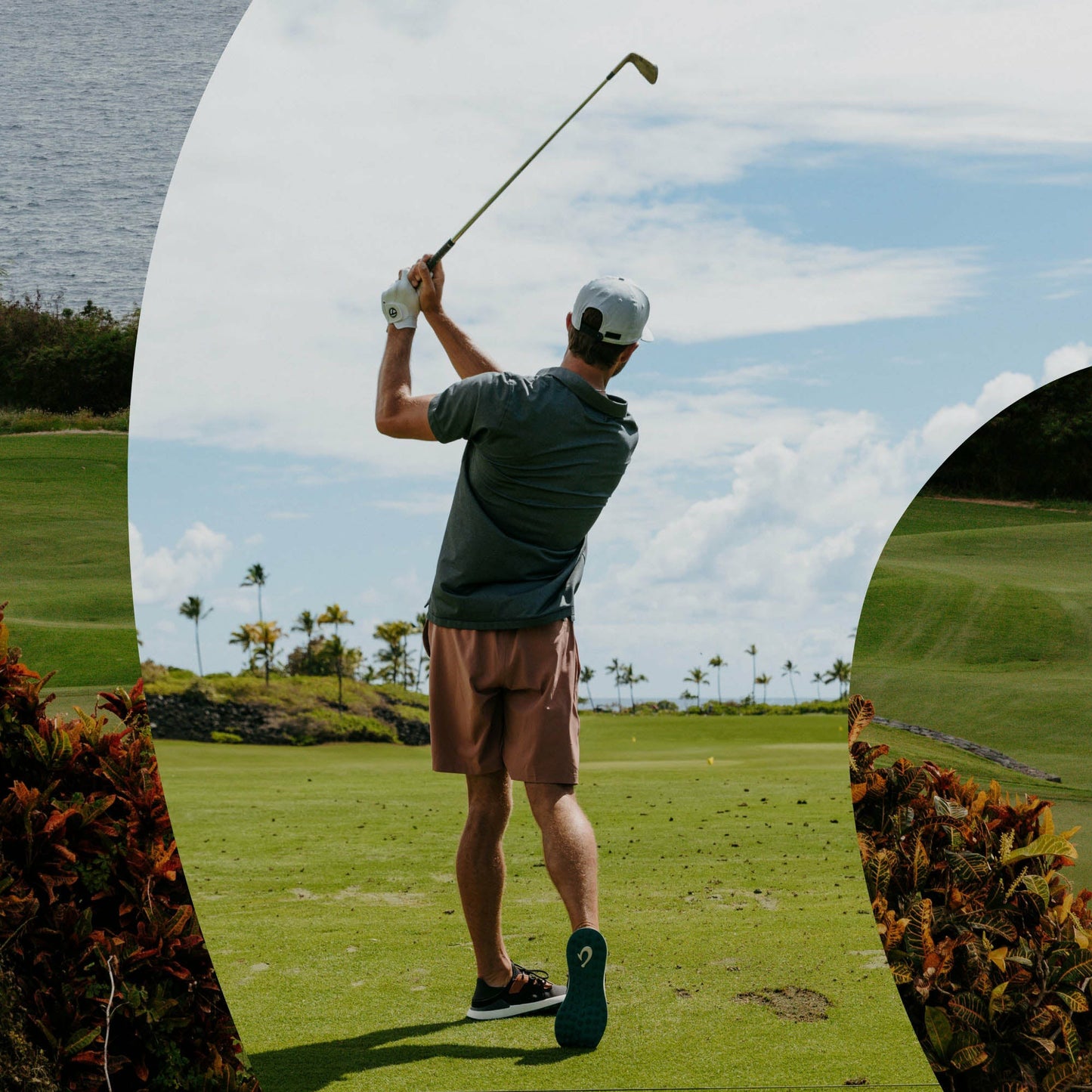 Olukai Manele Breathable Golf Shoes - Black / Dark Shadow