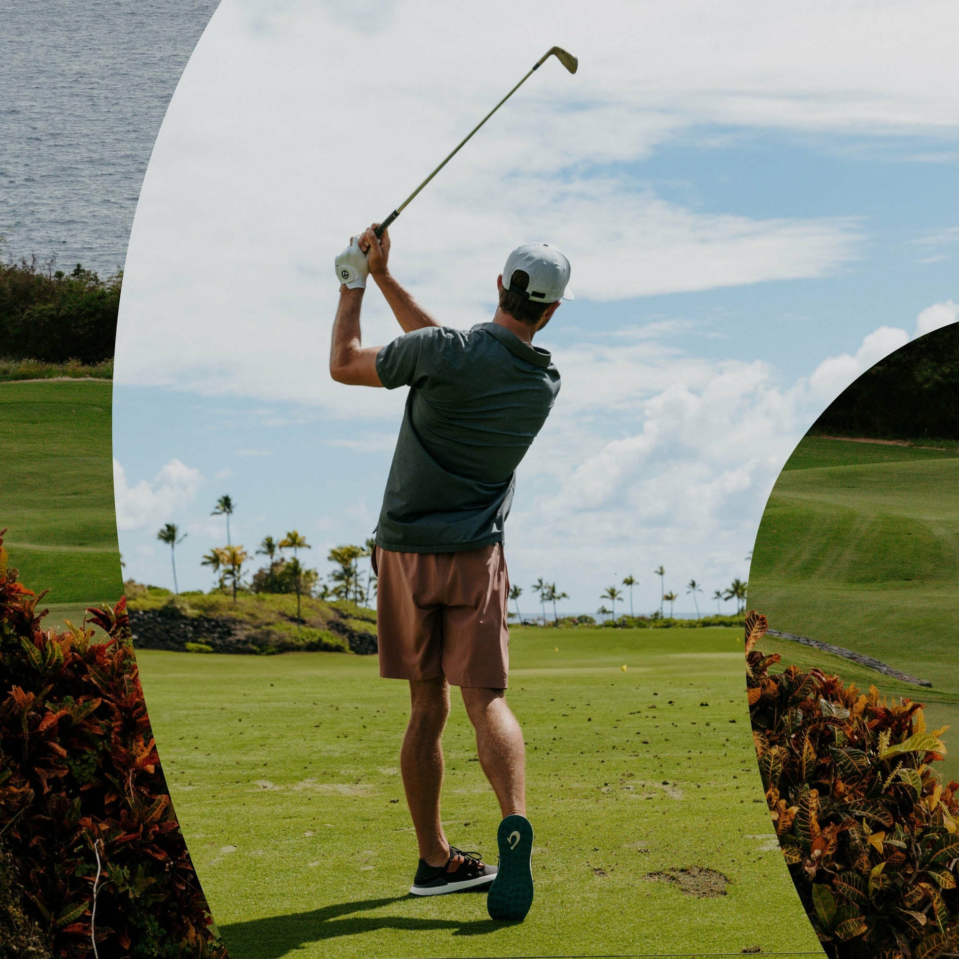 Olukai Manele Breathable Golf Shoes - Black / Dark Shadow