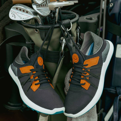 Olukai Manele Breathable Golf Shoes - Black / Dark Shadow