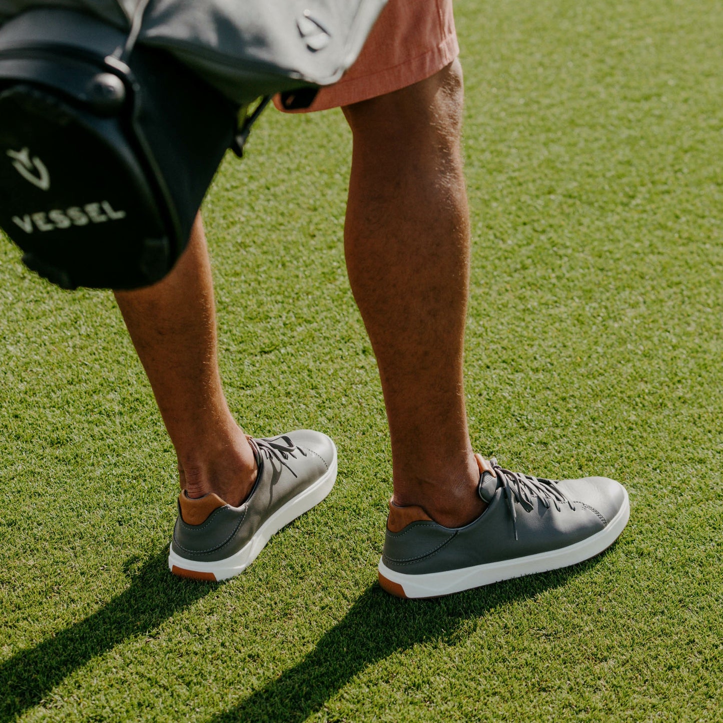 Olukai Wai‘alae Waterproof Leather Golf Shoes - Stone