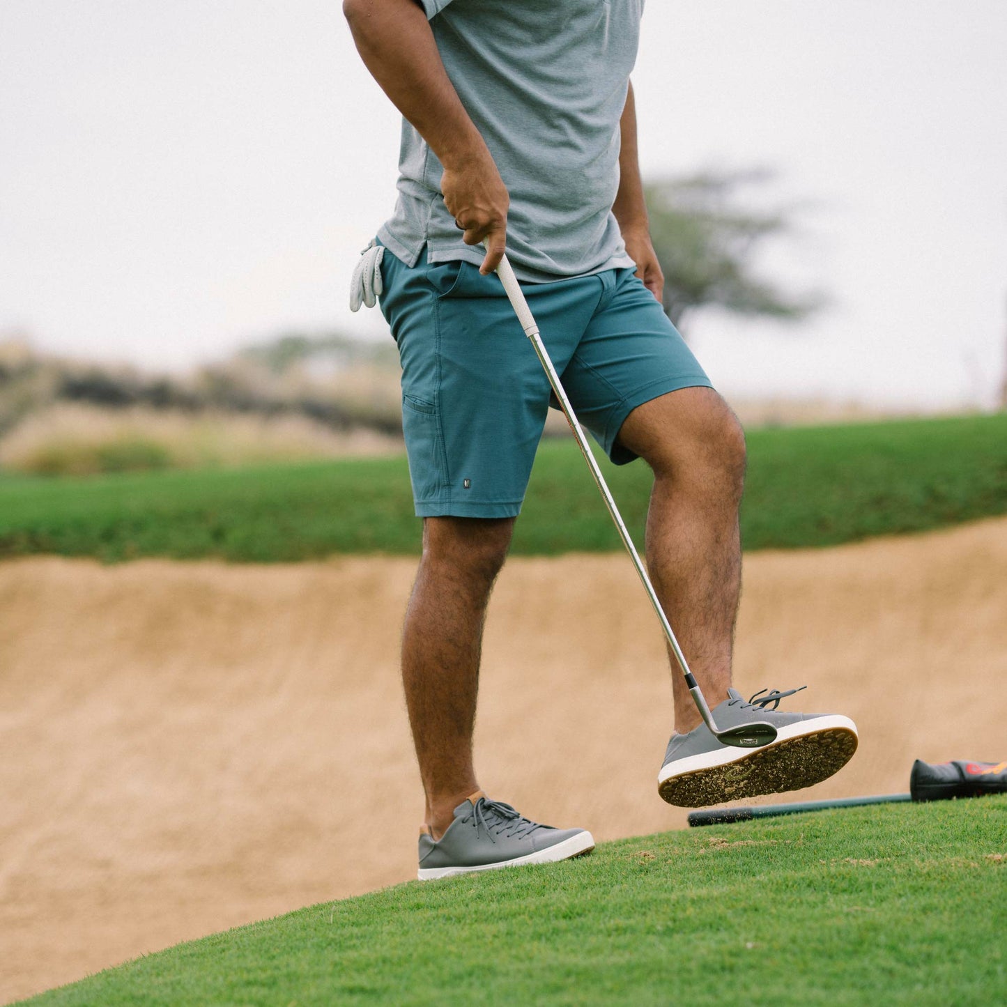 Olukai Wai‘alae Waterproof Leather Golf Shoes - Stone