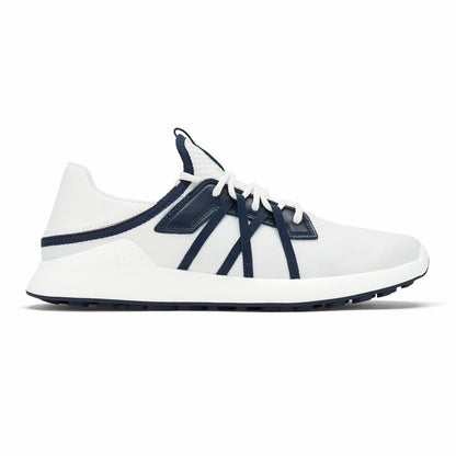 Olukai Manele Breathable Golf Shoes - Bright White / Mood Indigo