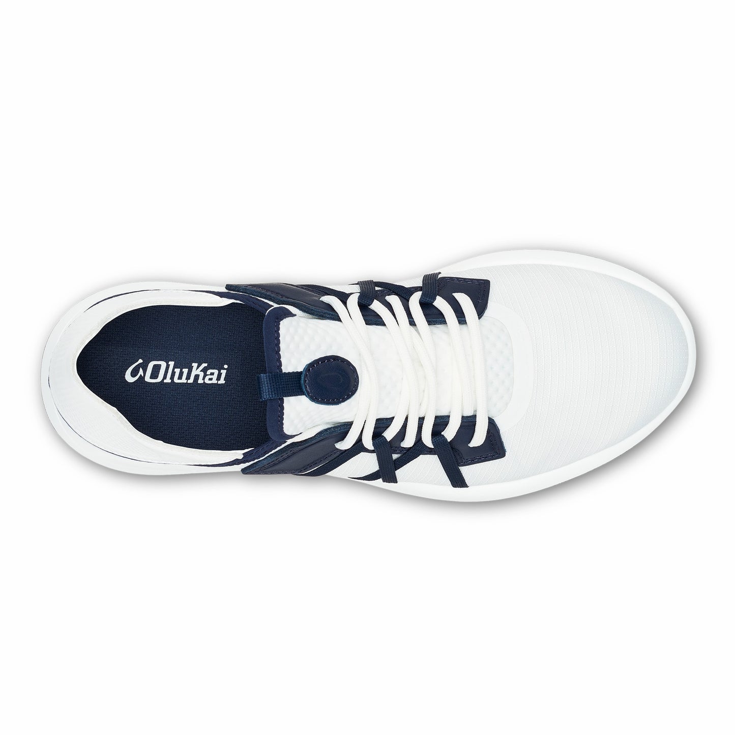 Olukai Manele Breathable Golf Shoes - Bright White / Mood Indigo