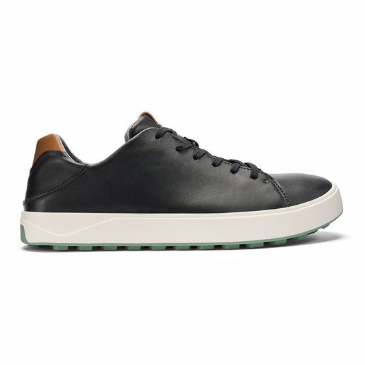 Olukai Wai‘alae Waterproof Leather Golf Shoes - Black