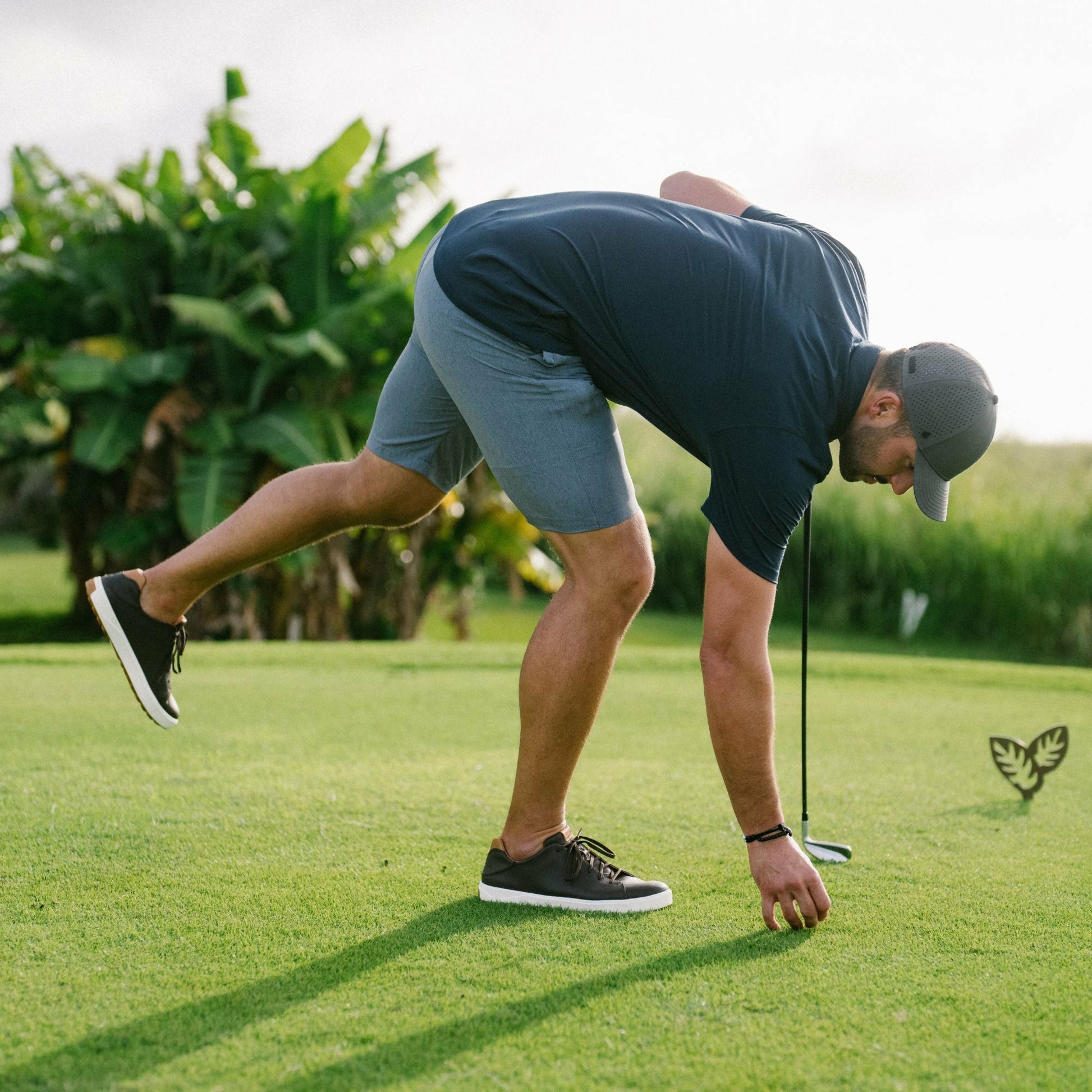 Olukai Wai‘alae Waterproof Leather Golf Shoes - Black