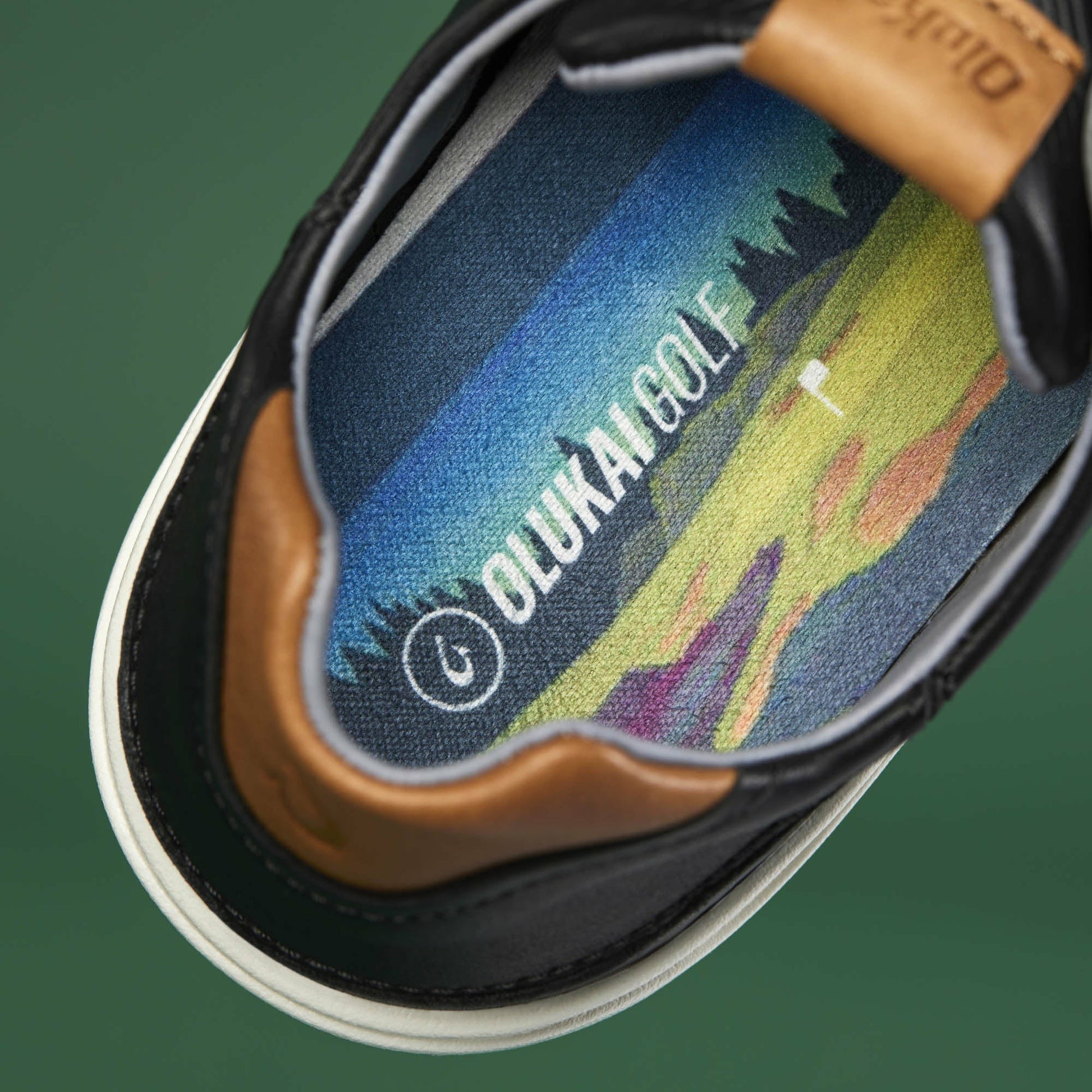 Olukai Wai‘alae Waterproof Leather Golf Shoes - Black