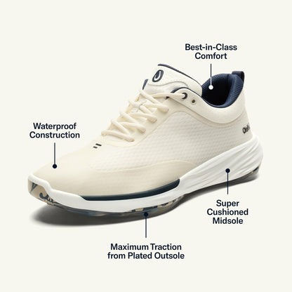 Olukai Mākena Waterproof Golf Shoes - White Sand