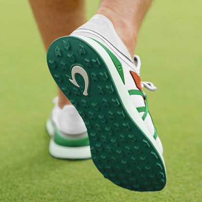 Olukai Manele Breathable Golf Shoes - White / Bamboo